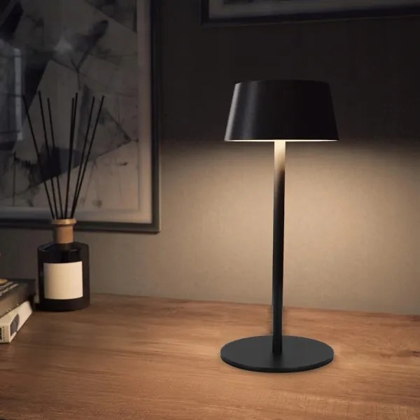LED dimmelhető érintésvezérelt napelemes lámpa LED/3W/5V USB 1800 mAh IP44 fekete