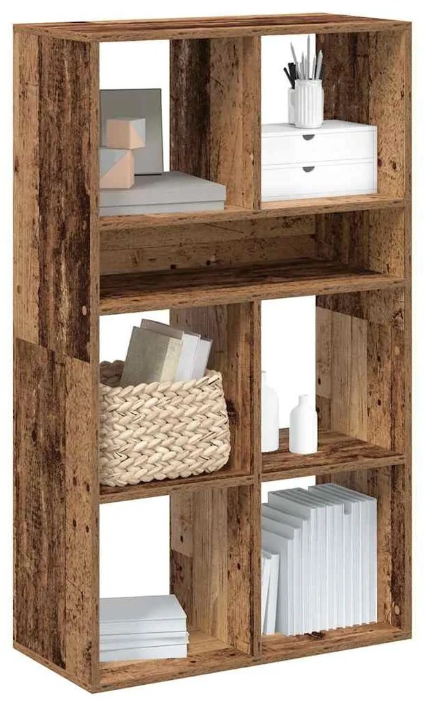 könyvszekrény antik fa 66x31x112 cm szerelt fa