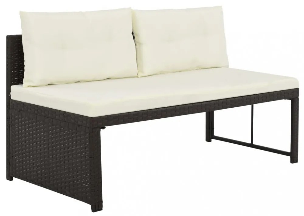 4 részes barna polyrattan kerti társalgó szett