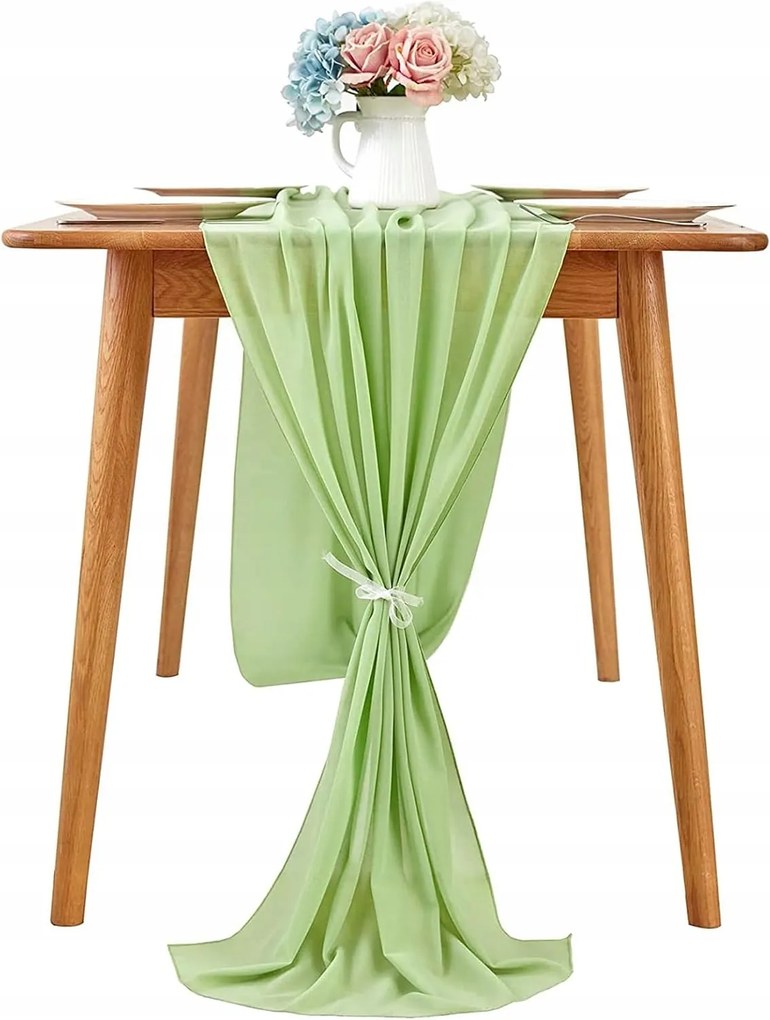 Asztalterítő 70x300cm Zöld Sima Dekorációs öv áldozáshoz és esküvőre