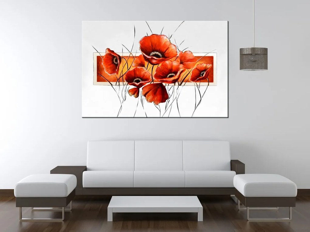 Gario Kézzel festett kép Eros pipacs Méret: 120 x 80 cm