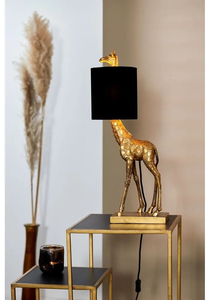 Fekete-bronzszínű asztali lámpa (magasság 61 cm) Giraffe – Light & Living