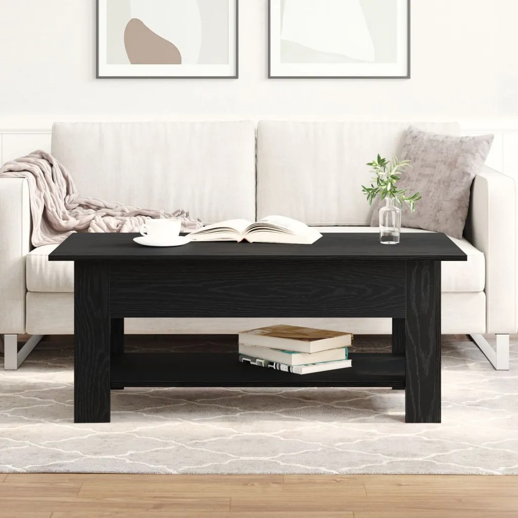 Fekete Tölgy Kávézóasztal 102x55x42 cm Műszaki Fa