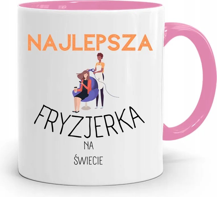 Rózsaszín Bögre Fodrásznak Legjobb Fodrásznak fényképes nyomtatással