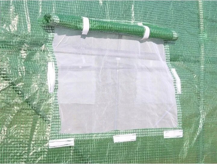 Kerti fóliás üvegház szilárd ajtókkal, 400 x 250 x 200 cm