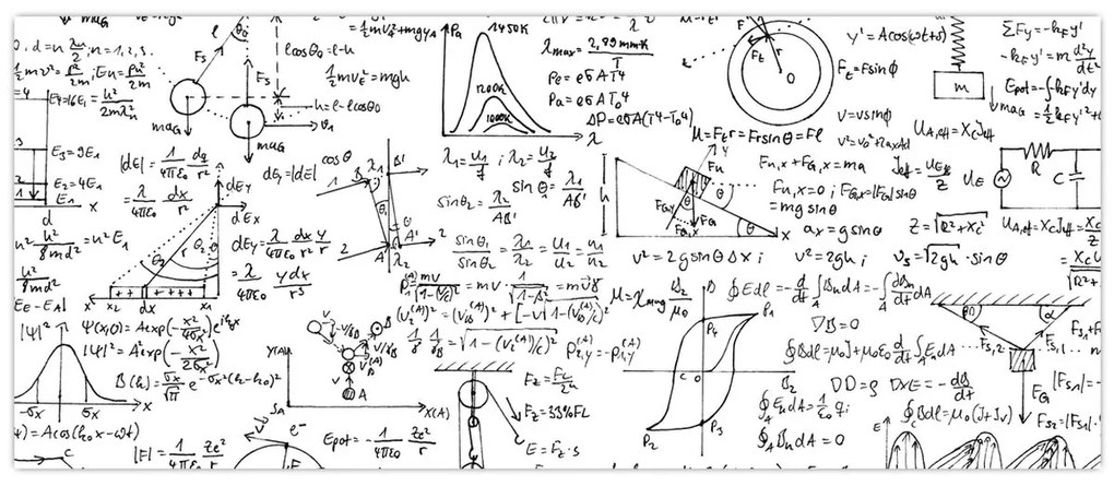 Kép - Képletek (120x50 cm)