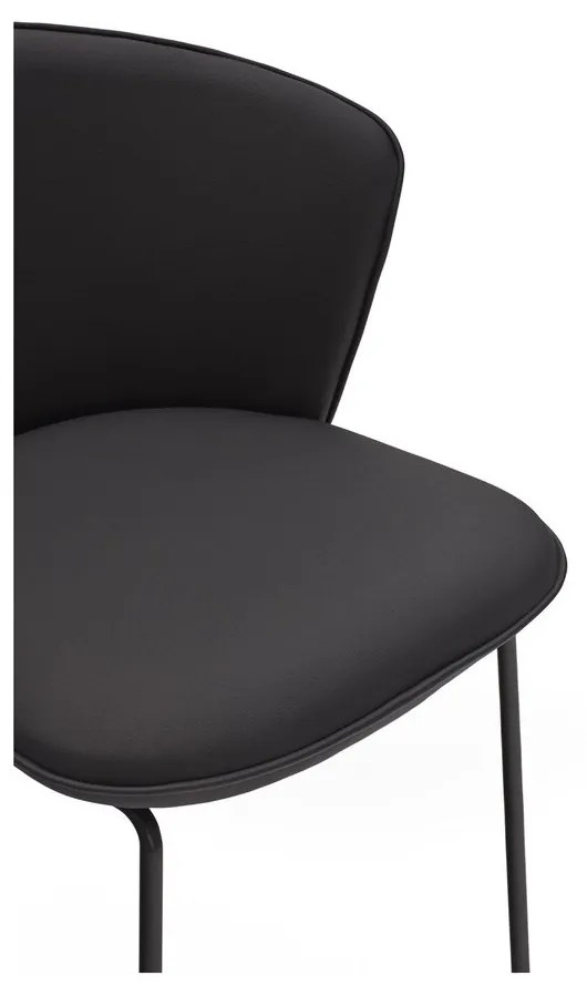 Fekete kárpitozott étkezőfotel szett 2 db-os Add – Teulat