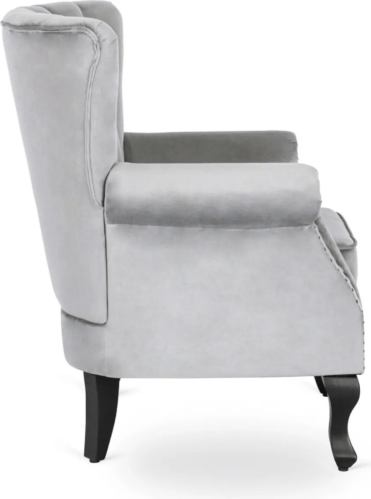 Fotel szürke bársony kárpittal – MALLO