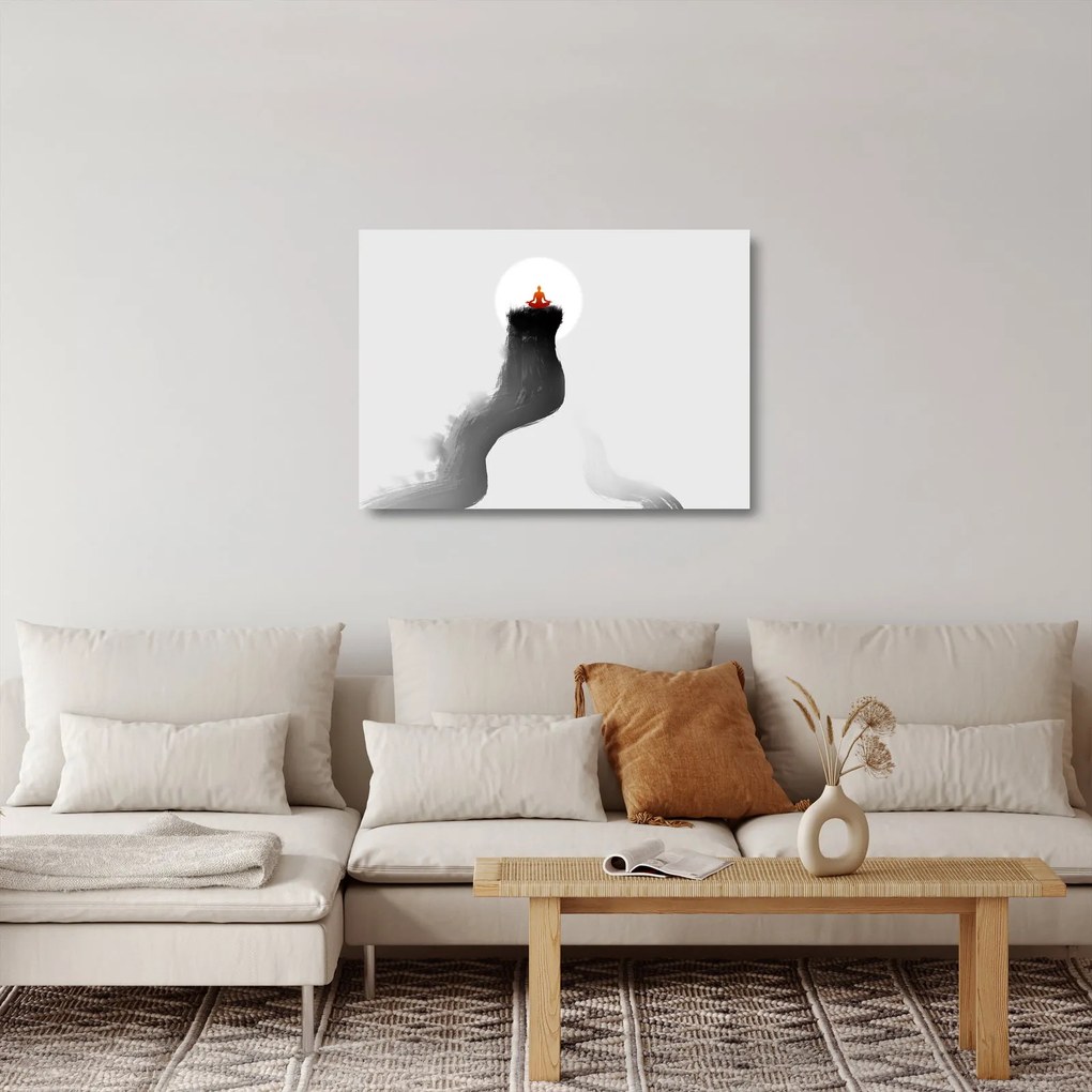 Kép - Meditáció a hegységen (üvegen) (70x50 cm)