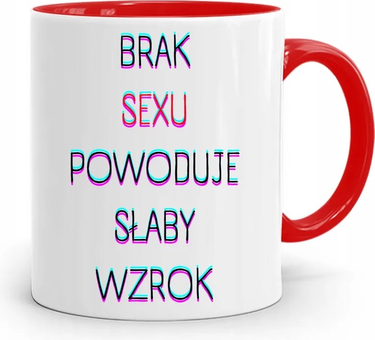 Bögre Piros Vicces Nincs Szex Ajándék fényképes nyomtatással