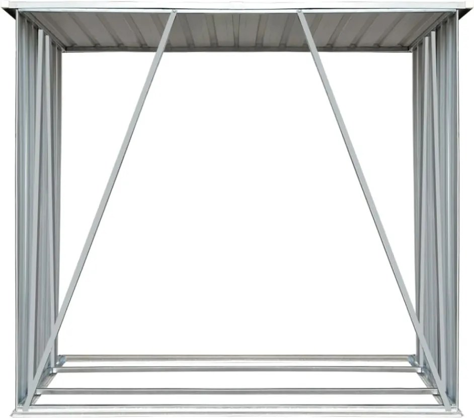 Tűzifa tároló, antracit/fehér, 163x82x160 cm, DARYL TYP 1
