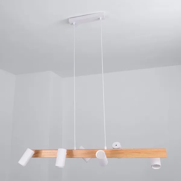 BRILAGI - LED RGBW dimmelhető, kábelre függesztett csillár SELE 6xGU10/6,5W/230V fehér/tölgy