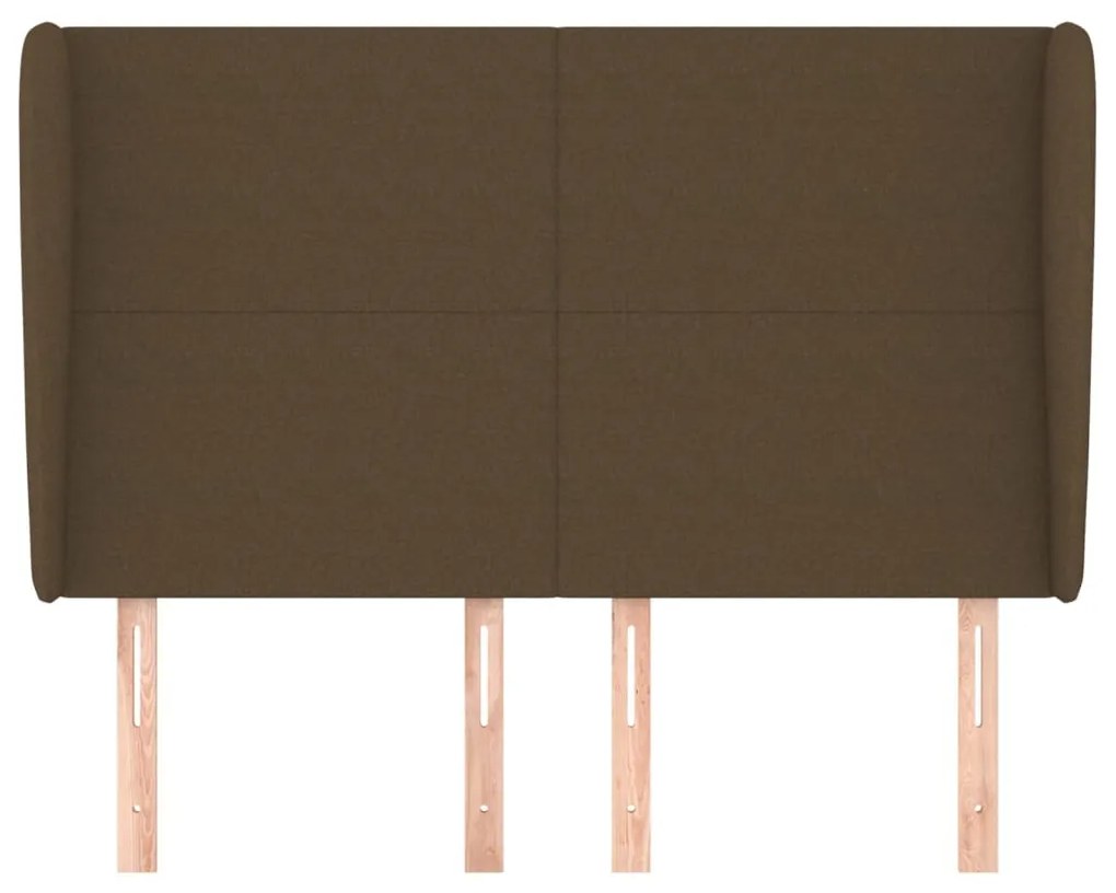 sötétbarna szövet fejtámla szárnyakkal 147 x 23 x 118/128 cm
