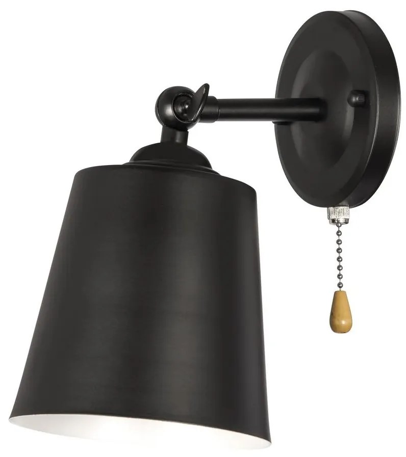 Venti Fali lámpa 1xE27/60W/230V fekete VE0120