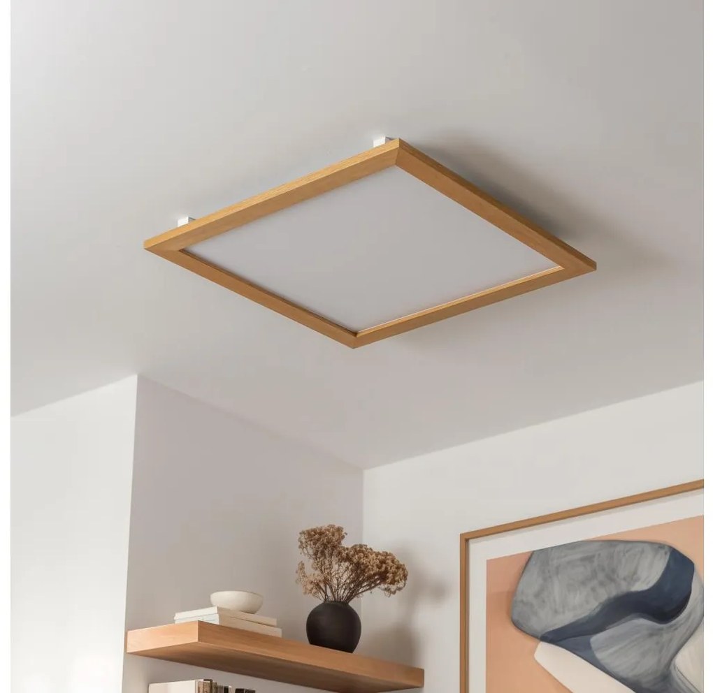 Eglo - LED Mennyezeti panel SALOBRENA-RW WOOD LED/34W/230V 2700/4000K barna