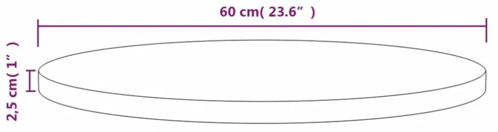 tömör fenyőfa asztallap Ø60 x 2,5 cm