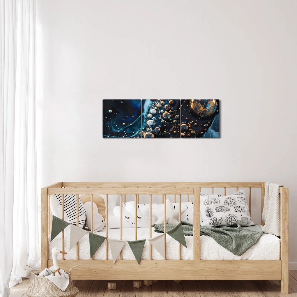 Kép - Tintacseppek (órával) (90x30 cm)