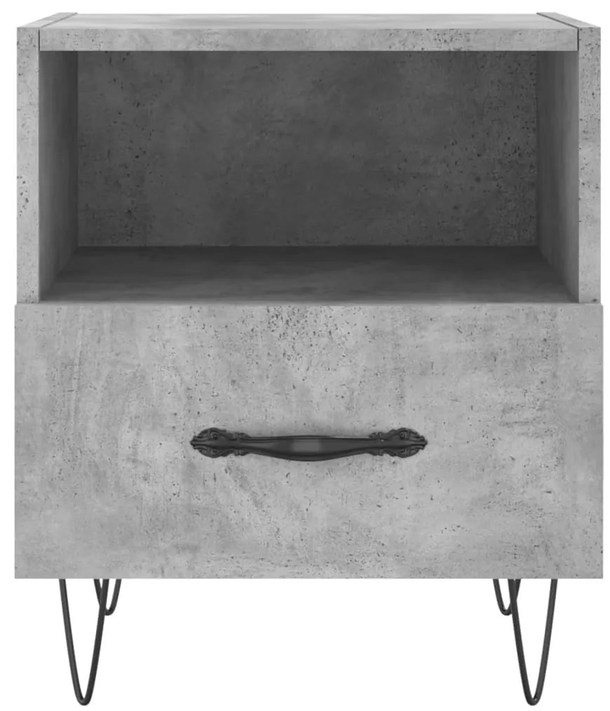Betonszürke szerelt fa éjjeliszekrény 40 x 35 x 47,5 cm
