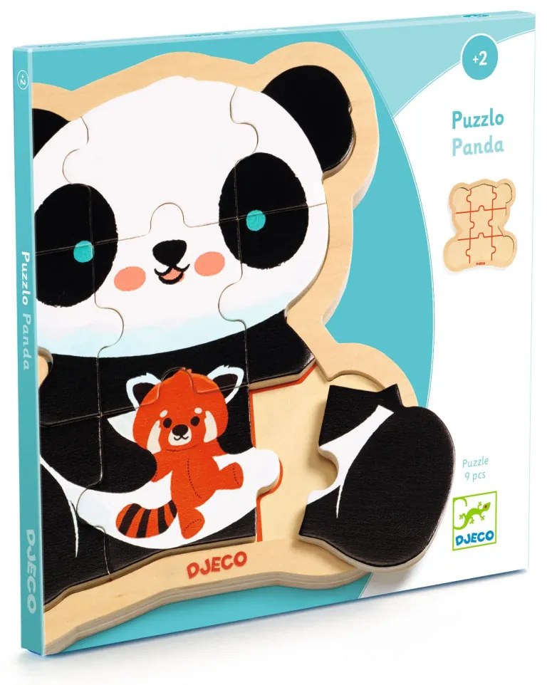 Fa puzzle - Panda, 9 db-os - Puzzlo Panda