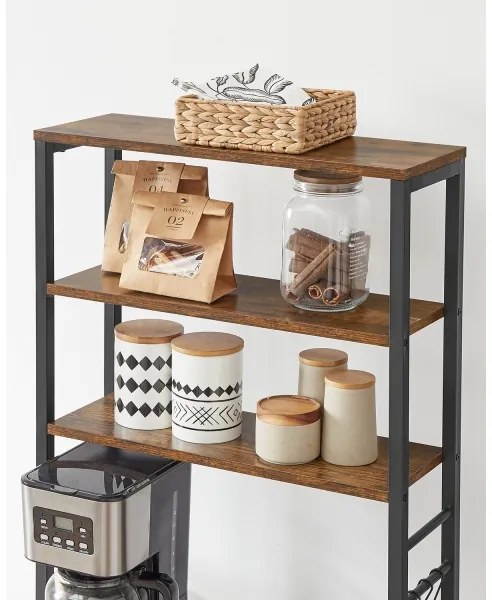 Polcos állvány MARGE barna/fekete