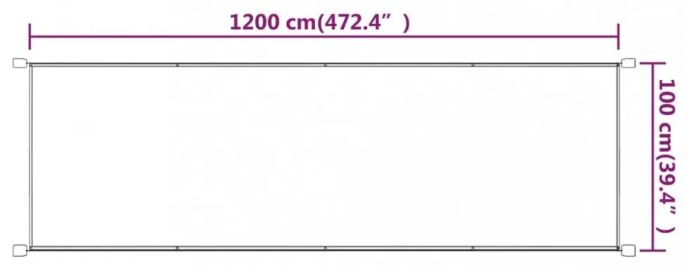 tópszínű oxford-szövet függőleges napellenző 100 x 1200 cm