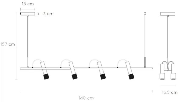 Lucide 20420/20/30 - LED Csillár zsinóron DUELE 4xLED/5,3W/230V
