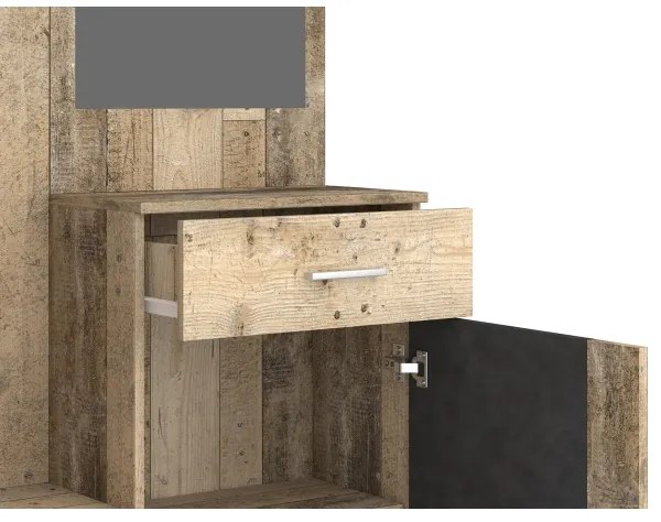 Tükrös előszobafal NOLAN, barna/grafit