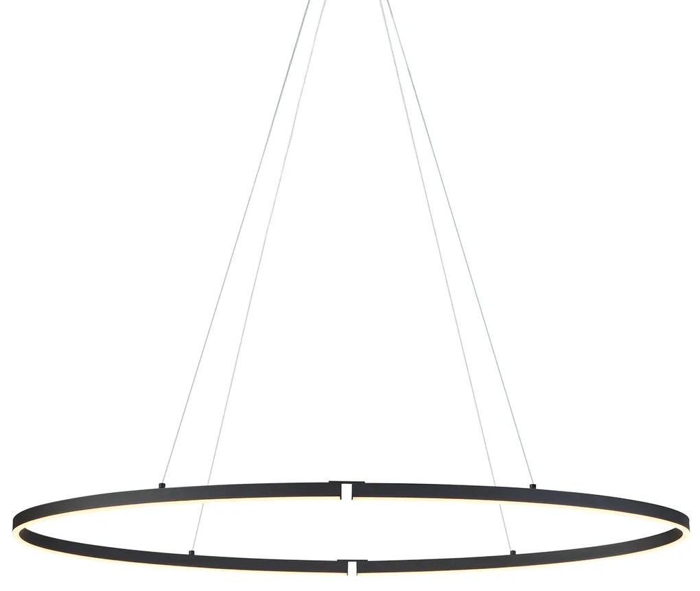 Design függőlámpa fekete ovális 120cm LED-del, 3 lépésben dimmelhető - Ovallo