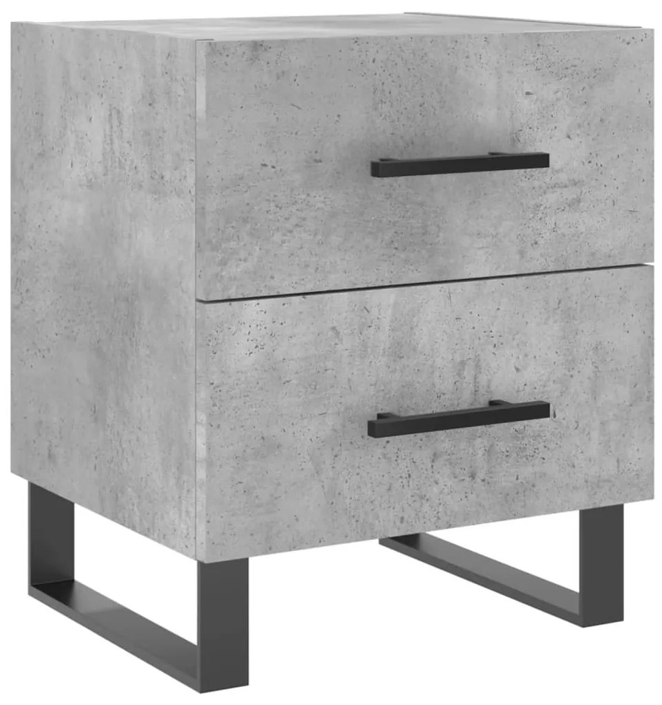 2 db betonszürke szerelt fa éjjeliszekrény 40 x 35 x 47,5 cm