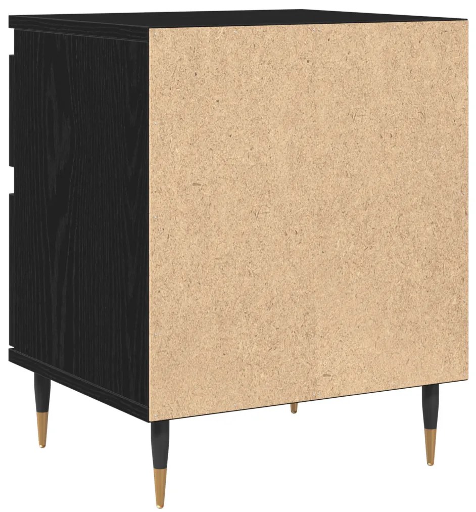 Éjjeli szekrények 2db Fekete tölgy 40x35x50 cm Szerelt fa