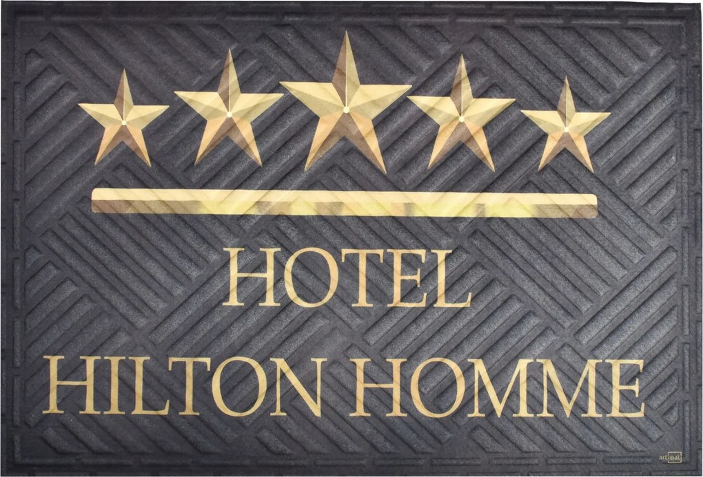 Lábtörlő bejárati ajtó alá Hilton szövet 40x60 cm fekete-arany