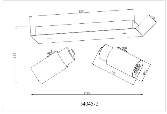 Globo 54045-2 - Spotlámpa MATTI 2xE27/40W/230V