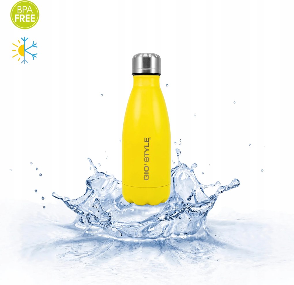 Termikus palack 0,35L Kamai Gio Style, rozsdamentes acél, sárga