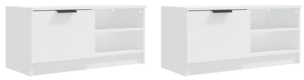 2 db fehér szerelt fa TV-szekrény 80 x 35 x 36,5 cm