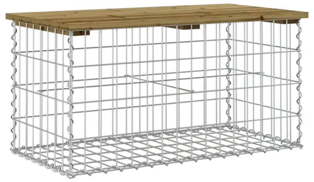 impregnált fenyőfa gabion kerti pad 83 x 44 x 42 cm