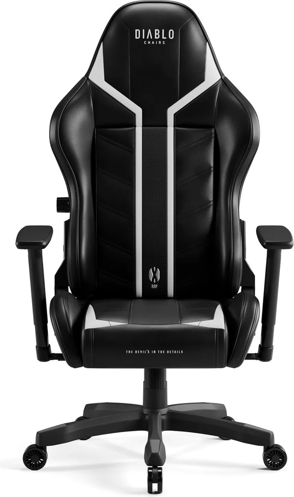 Gamer szék műbőr Small Size, fekete-fehér: Diablo X-Ray 2.0