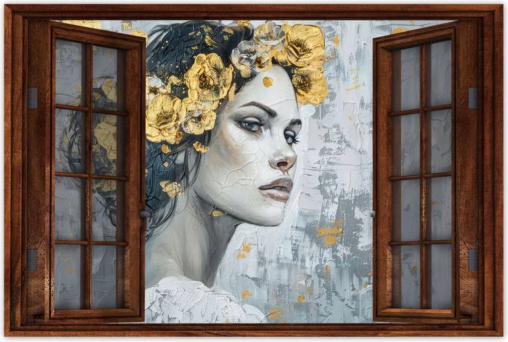 Poszter 60x40 Lány arany koszorúval