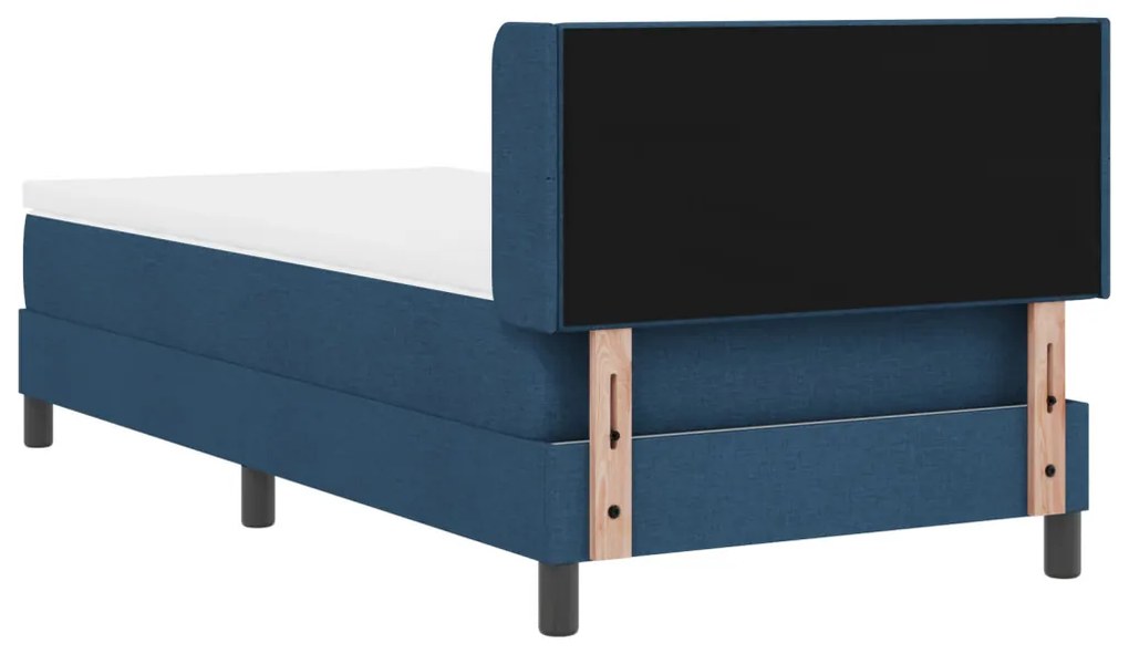 vidaXL Boxspring ágy matraccal Kék 90 x 190 cm Szövet és Mérnöki Fa