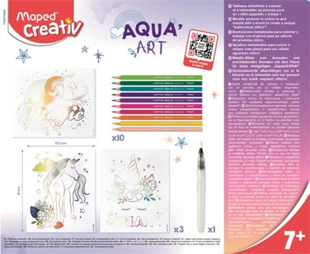 Akvarell festőkészlet, unikornis, MAPED CREATIV Aqua Art (IMAC907048)