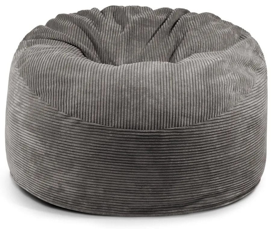 Fekete kordbársony babzsákfotel Om 110 – SLOWDOWN