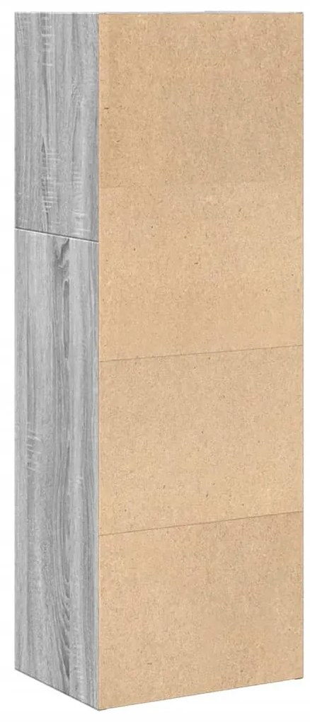 szürke sonoma színű szerelt fa könyvespolc 40 x 30 x 114 cm
