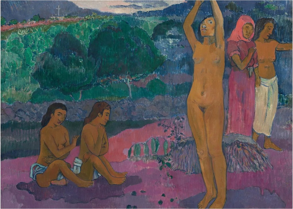 Üveg kép - Paul Gauguin, The Invocation, reprodukciók (70x50 cm)