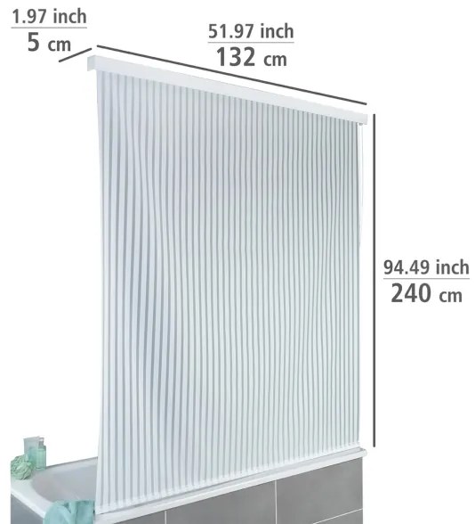 WENKO 23864100 - Zuhanyroló 132x240 cm fehér