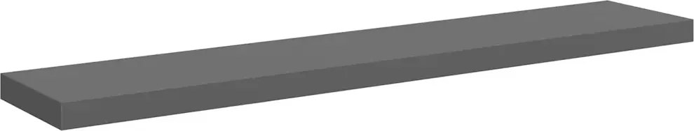 Fali polc, magasfényű, szürke, 120x23,5x3,8 cm, Mdf
