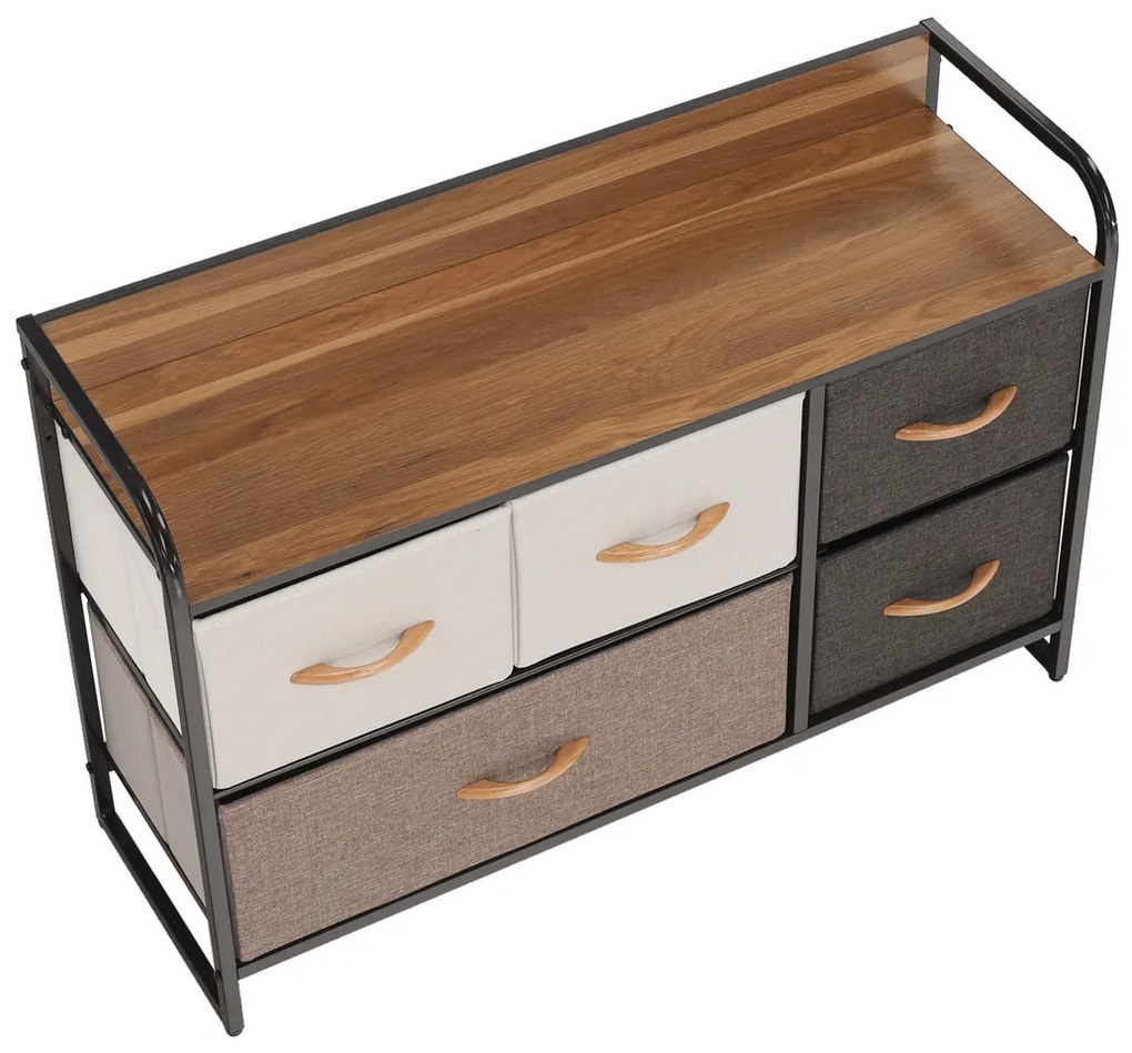 HAZEL TYP 4 szekrény szövet fiókokkal, barna, S