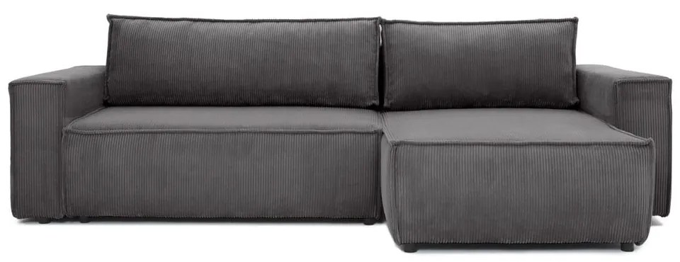 Bowie sötétszürke kordbársony variálható kanapéágy - Bonami Selection