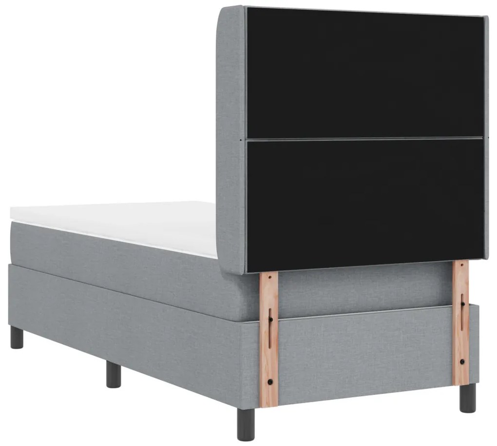 Box Spring Ágy Matraxal Világosszürke 100x200 cm Szövet