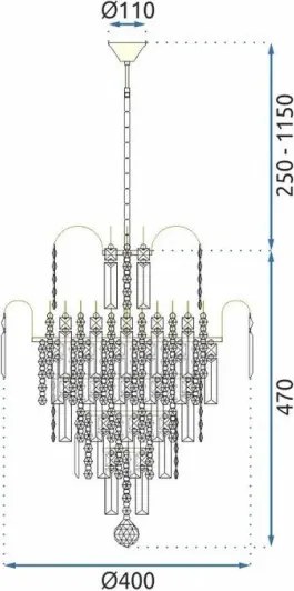 MORETTI MO7819 CLASSICO Kristály Függesztett Lámpa E14 IP20