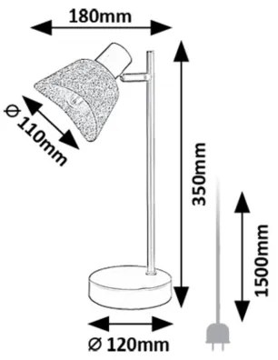 Rabalux 74018 - Asztali lámpa FARELIA 1xE14/10W/230V