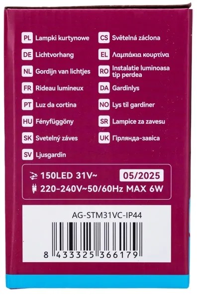 Aigostar - LED kültéri karácsonyi fényfüzér 150 db LED/6 W/230 V/8 világítási mód 1,5 × 1 m IP44 hideg fehér+ távirányító